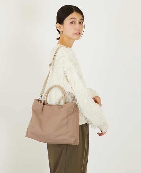 【ふんわり軽量な撥水2wayトートバッグ】 詳細画像 ベージュ 3