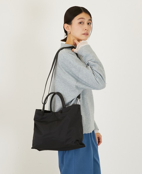 【ふんわり軽量な撥水2wayトートバッグ】 詳細画像 ブラック 3
