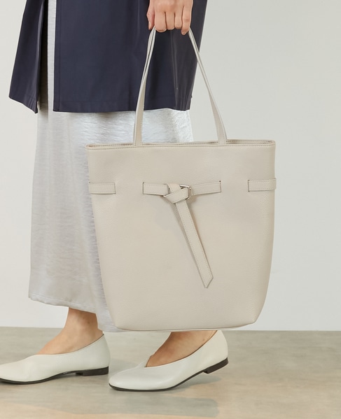 【ベルト付きトートバッグ】 詳細画像 ライトグレー 1