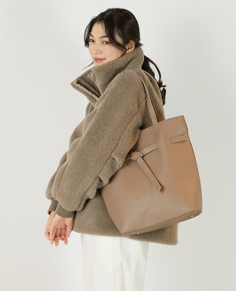 【ベルト付きトートバッグ】 詳細画像 ダークベージュ 2