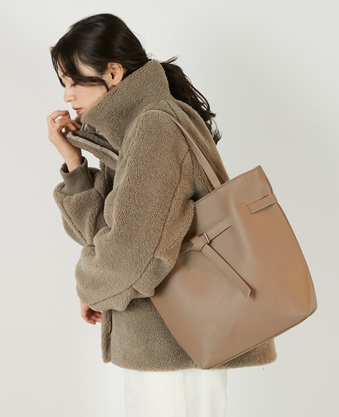 【ベルト付きトートバッグ】 詳細画像 ダークベージュ 3