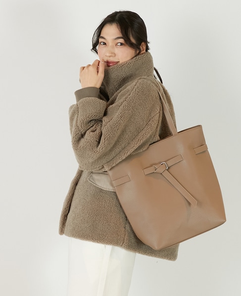 【ベルト付きトートバッグ】 詳細画像 ダークベージュ 4