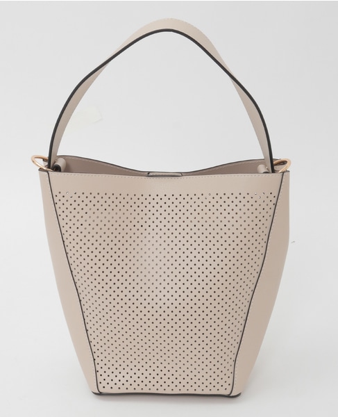 【パンチングショルダー付きバッグ】 詳細画像 ベージュ 4