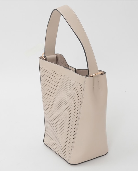 【パンチングショルダー付きバッグ】 詳細画像 ベージュ 5