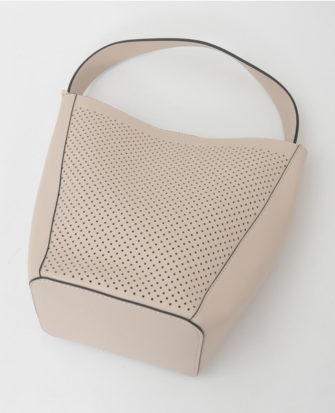 【パンチングショルダー付きバッグ】 詳細画像 ベージュ 7