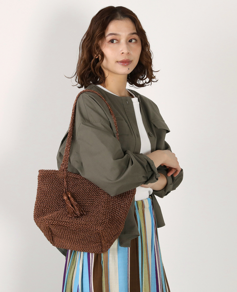 【メタリックショルダーバッグ】 詳細画像 ブラウン 3