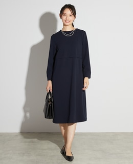 【noir】カットジョーゼットウエスト切り替えワンピース（一部WEB限定サイズ）