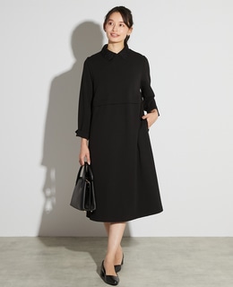 【noir】カットジョーゼットウエスト切り替えワンピース（一部WEB限定サイズ）