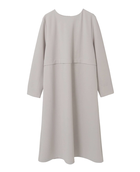 【noir】カットジョーゼットウエスト切り替えワンピース（一部WEB限定サイズ） 詳細画像 ライトグレー 9