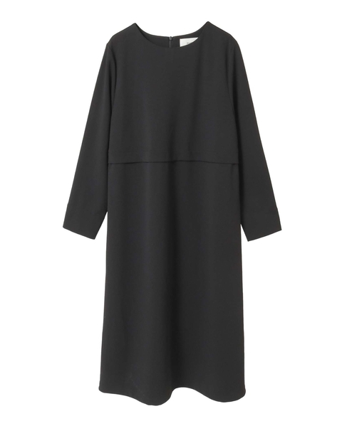 【noir】カットジョーゼットウエスト切り替えワンピース（一部WEB限定サイズ） 詳細画像 ブラック 8