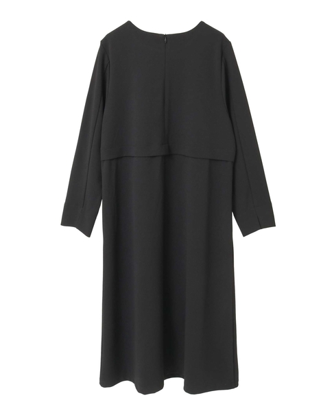 【noir】カットジョーゼットウエスト切り替えワンピース（一部WEB限定サイズ） 詳細画像 ブラック 9