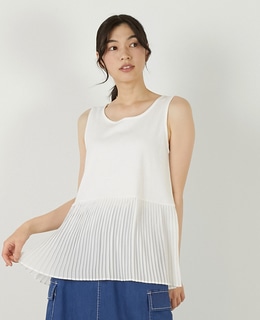 【コットンフライス＋プリーツタンクトップ】