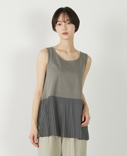 【コットンフライス＋プリーツタンクトップ】