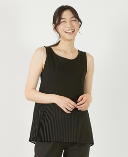 【コットンフライス＋プリーツタンクトップ】