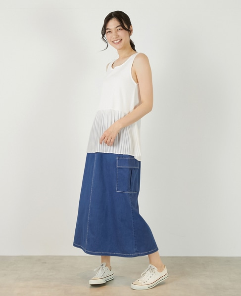 【コットンフライス＋プリーツタンクトップ】 詳細画像 オフホワイト 4