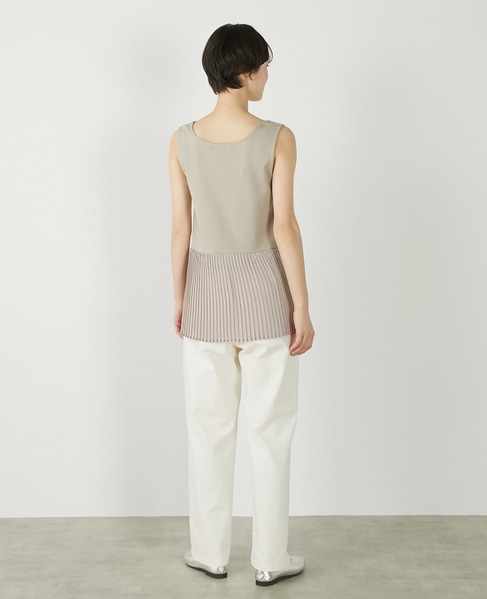 【コットンフライス＋プリーツタンクトップ】 詳細画像 ベージュ 7