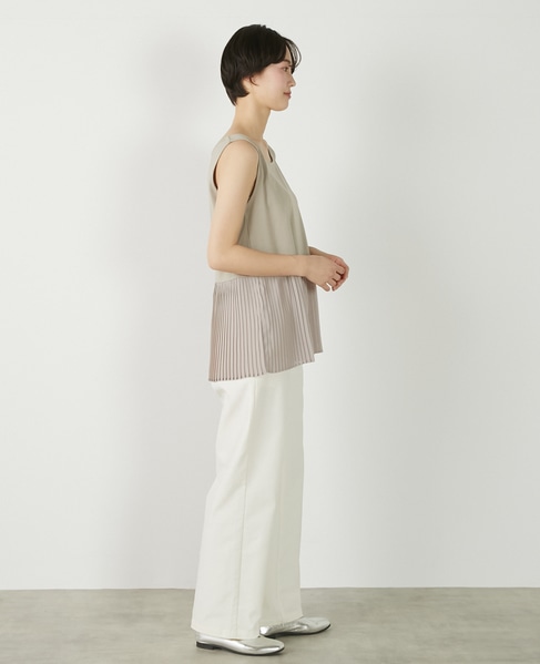 【コットンフライス＋プリーツタンクトップ】 詳細画像 ベージュ 8