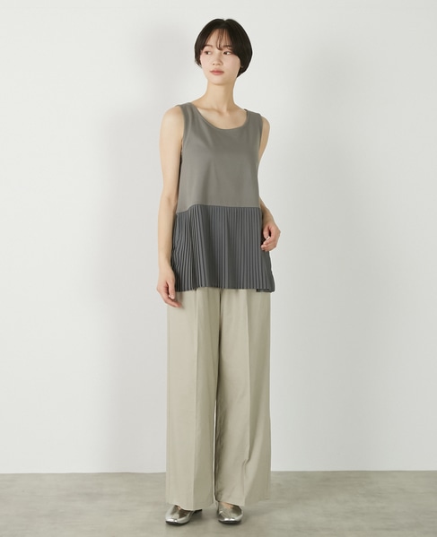 【コットンフライス＋プリーツタンクトップ】 詳細画像 グレー 10
