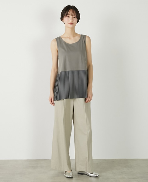 【コットンフライス＋プリーツタンクトップ】 詳細画像 グレー 11