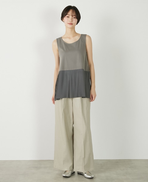 【コットンフライス＋プリーツタンクトップ】 詳細画像 グレー 3