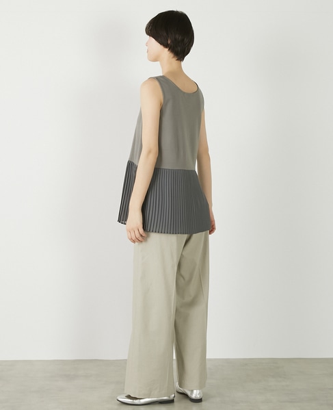 【コットンフライス＋プリーツタンクトップ】 詳細画像 グレー 4