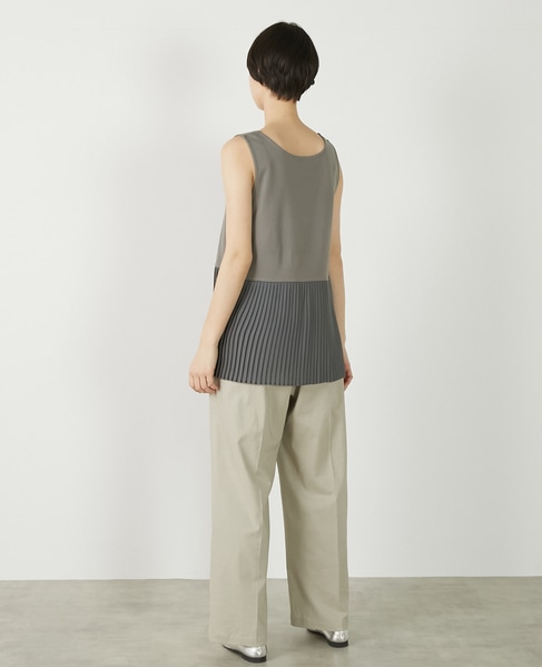 【コットンフライス＋プリーツタンクトップ】 詳細画像 グレー 5