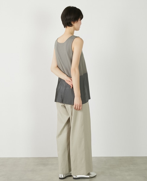 【コットンフライス＋プリーツタンクトップ】 詳細画像 グレー 8