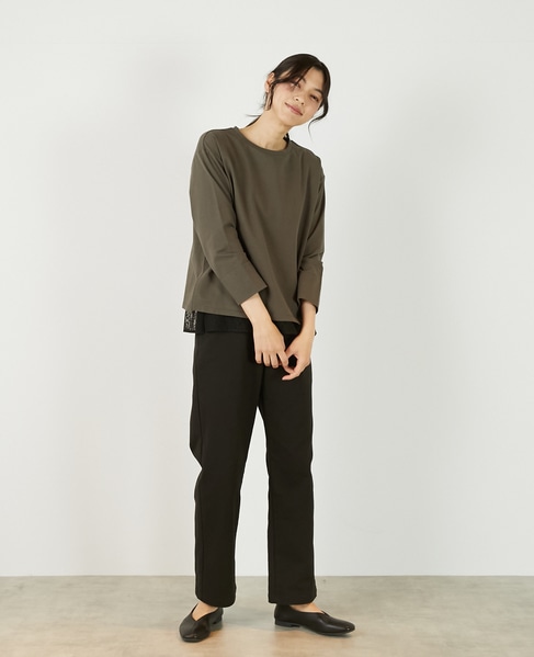 【コットンフライス＋リーフレースタンクトップ】 詳細画像 ブラック 10