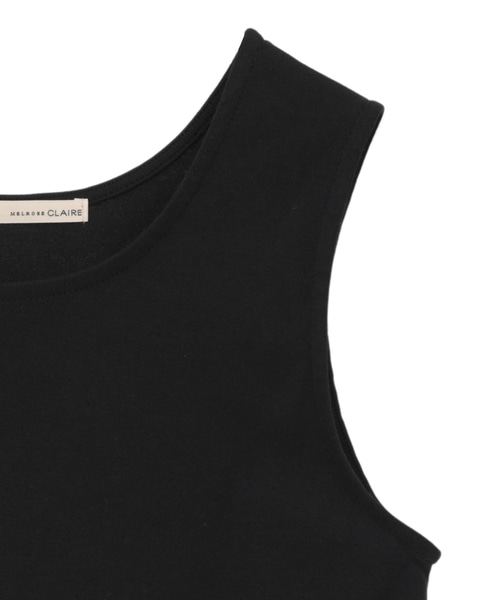 【コットンフライス＋リーフレースタンクトップ】 詳細画像 ブラック 14