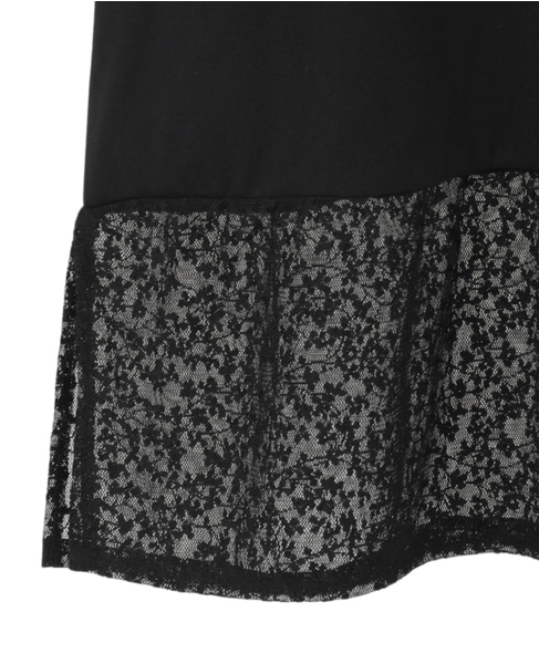 【コットンフライス＋リーフレースタンクトップ】 詳細画像 ブラック 15