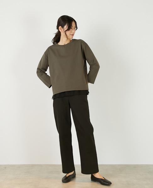 【コットンフライス＋リーフレースタンクトップ】 詳細画像 ブラック 8