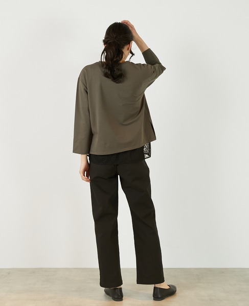 【コットンフライス＋リーフレースタンクトップ】 詳細画像 ブラック 9