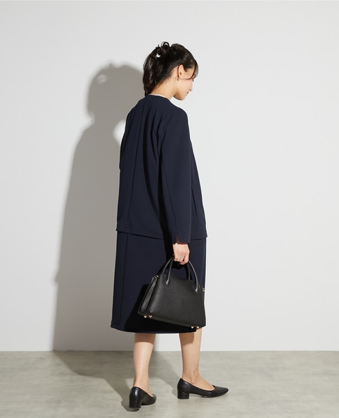 【noir】カットジョーゼットVジャケット（セットアップ可） 詳細画像 ダークネイビー 12