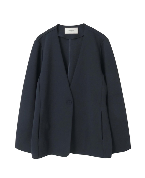 【noir】カットジョーゼットVジャケット（セットアップ可） 詳細画像 ダークネイビー 14