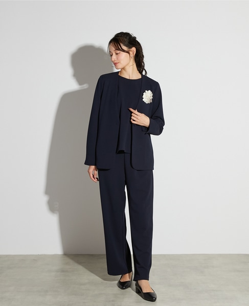 【noir】カットジョーゼットVジャケット（セットアップ可） 詳細画像 ダークネイビー 2