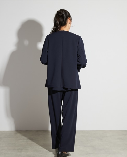 【noir】カットジョーゼットVジャケット（セットアップ可） 詳細画像 ダークネイビー 4