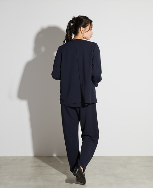 【noir】カットジョーゼットVジャケット（セットアップ可） 詳細画像 ダークネイビー 5