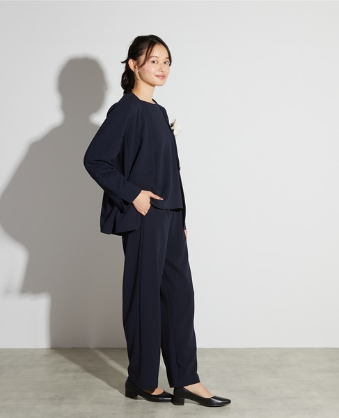 【noir】カットジョーゼットVジャケット（セットアップ可） 詳細画像 ダークネイビー 6