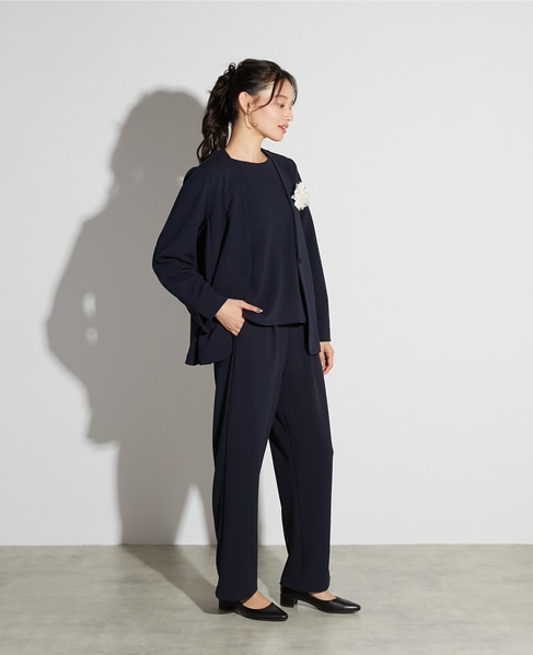 【noir】カットジョーゼットVジャケット（セットアップ可） 詳細画像 ダークネイビー 7