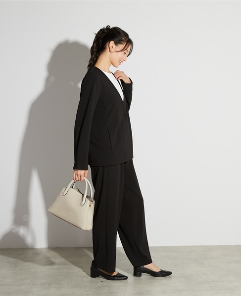 【noir】カットジョーゼットVジャケット（セットアップ可） 詳細画像 ブラック 6