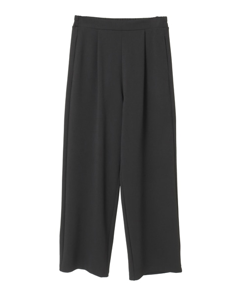 【noir】カットジョーゼット1タックストレートパンツ（一部WEB限定サイズ）（セットアップ可） 詳細画像 ブラック 1