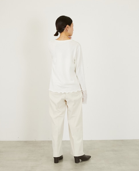 【ストレッチ起毛パンツ】 詳細画像 アイボリー 5