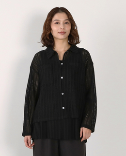 【ラッセルレース襟付きカットソーカーディガン】