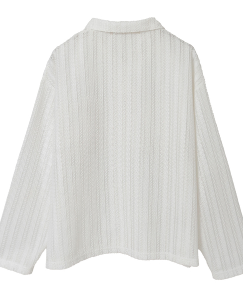 【ラッセルレース襟付きカットソーカーディガン】 詳細画像 オフホワイト 11