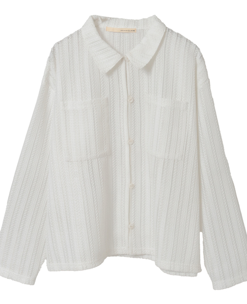 【ラッセルレース襟付きカットソーカーディガン】 詳細画像 オフホワイト 12