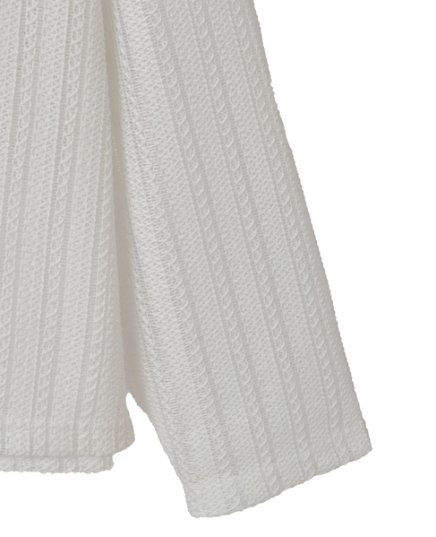 【ラッセルレース襟付きカットソーカーディガン】 詳細画像 オフホワイト 16
