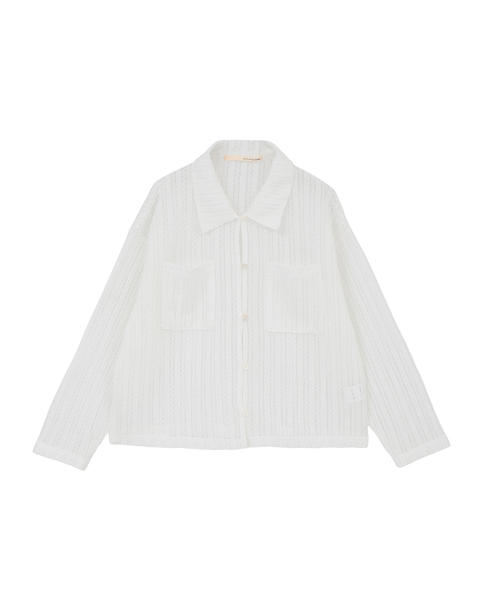 【ラッセルレース襟付きカットソーカーディガン】 詳細画像 オフホワイト 18