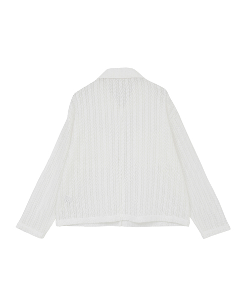 【ラッセルレース襟付きカットソーカーディガン】 詳細画像 オフホワイト 19