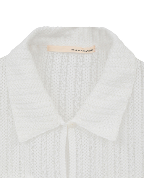 【ラッセルレース襟付きカットソーカーディガン】 詳細画像 オフホワイト 20