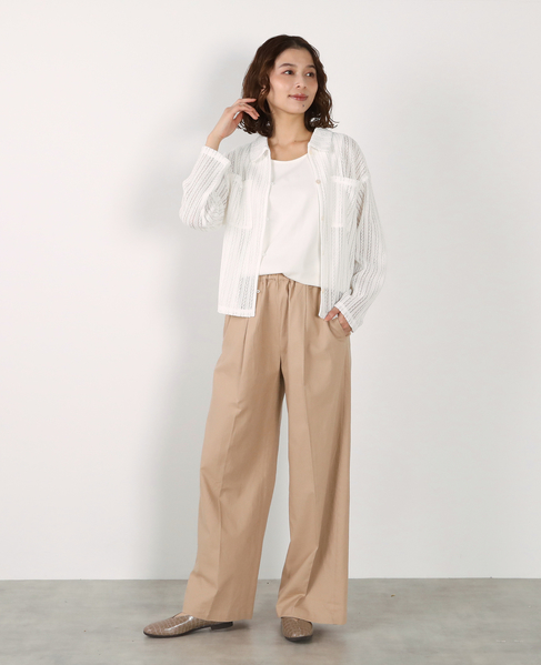 【ラッセルレース襟付きカットソーカーディガン】 詳細画像 オフホワイト 3